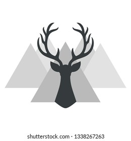 Reindeer Silhouette Pattern Background, vector illustration