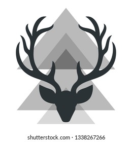 Reindeer Silhouette Pattern Background, vector illustration