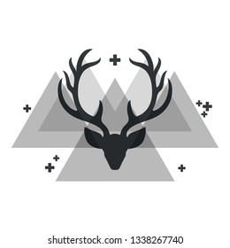 Reindeer Silhouette Pattern Background, vector illustration