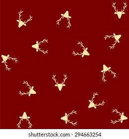 Reindeer Silhouette Pattern on Dark Navy Blue Background - Repeating Wallpaper or Christmas Gift Wrap