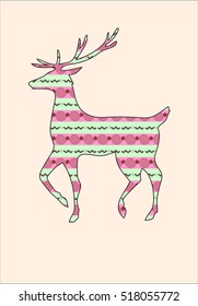 Reindeer Silhouette Vector Background