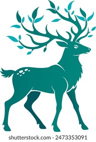 Reindeer, silhouette vector illustration Art File