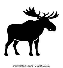 reindeer silhouette vector illustration icon.

