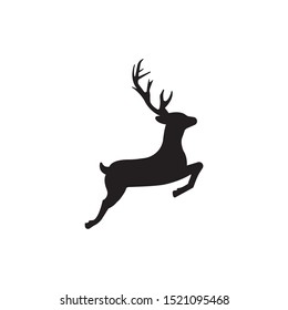 Reindeer Silhouette Vector On A White Background