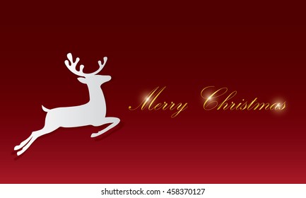 Reindeer silhouettes on a red background