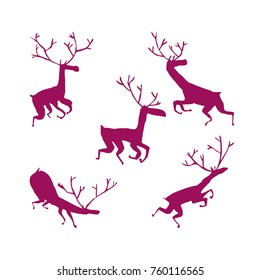 REINDEER SILHOUETTES. VARIOUS POSITIONS.
Christmas elements.