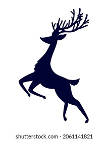 reindeer silhoutte design over white