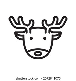 reindeer. simple icon design, best used for banner, flayer, or web application. Editable stroke with EPS 10 file format