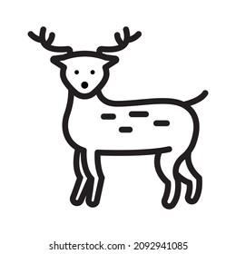 reindeer. simple icon design, best used for banner, flayer, or web application. Editable stroke with EPS 10 file format