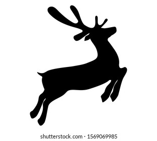 Reindeer is skipping for Christmas. Icon isolated on white