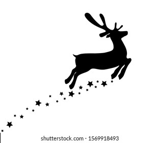 Reindeer is skipping for Christmas. Icon isolated on white