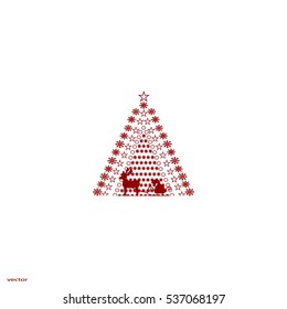 reindeer and sleigh, icon