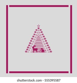 reindeer and sleigh, icon