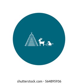 reindeer and sleigh, icon