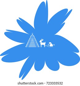 reindeer and sleigh, icon