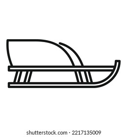 Reindeer sleigh icon outline vector. Santa sledge. Christmas gift