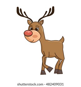 Cute Deer Flat Style Isolated On Stock Vector (Royalty Free) 627738080