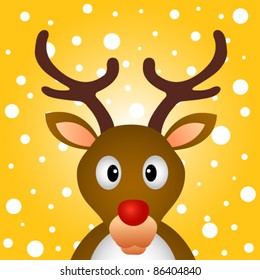 Reindeer with snow background