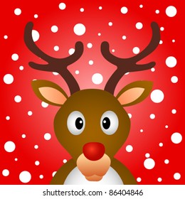 Reindeer with snow background