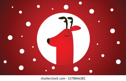 a reindeer in snow chirstmas