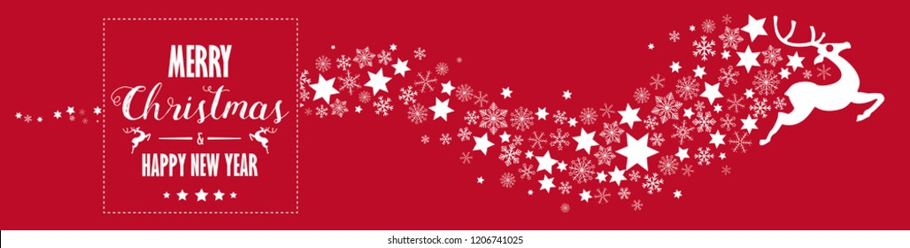 Reindeer with snowflakes and stars on the white background. Eps 10 vector file.