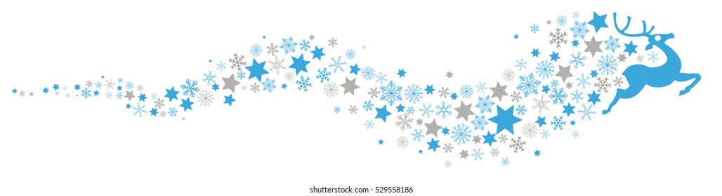 Reindeer with snowflakes and stars on the white background. Eps 10 vector file.