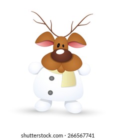Reindeer Snowman Character