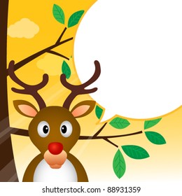 Reindeer speaking with a speech bubble