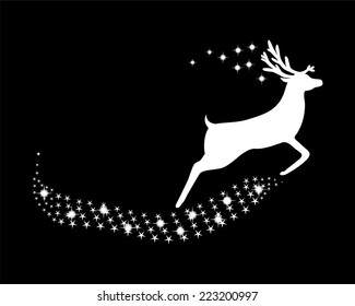 Reindeer with stars and glitter