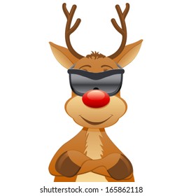 reindeer with sunglasses 