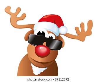 Reindeer with sunglasses