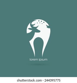 Reindeer symbol - vector illustration