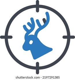 reindeer target Vector illustration on a transparent background.Premium quality symbols.Glyphs vector icon for concept and graphic design.