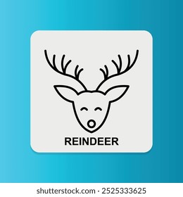 Rentier. Dünnes Liniensymbol, bearbeitbarer Strich. Vektorgrafik