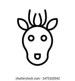 reindeer thin line vector icon