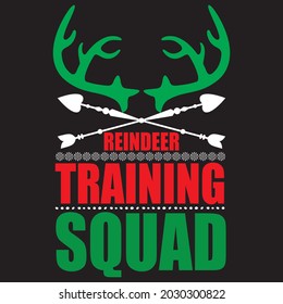 Reindeer training squad t shirt design, vector file.
