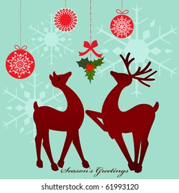Reindeer under mistletoe