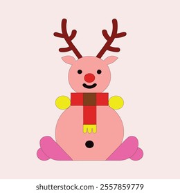 reindeer vector art illustration on white background