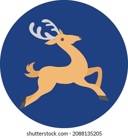 Reindeer Vector Color Icon which can easily editable

