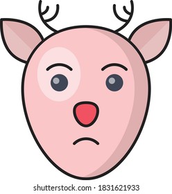reindeer vector colour line icon 