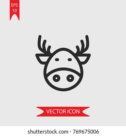 Reindeer vector icon, illustration symbol