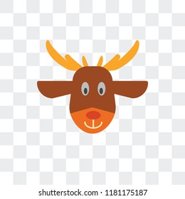 Reindeer vector icon isolated on transparent background, Reindeer logo concept