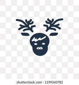 Reindeer vector icon isolated on transparent background, Reindeer transparency concept can be used web and mobile