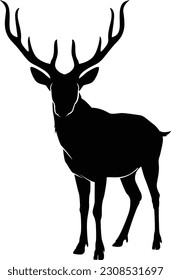 Reindeer vector illustration, isolated object on white background.
