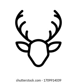 reindeer vector thin line icon 