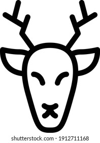 icono de línea delgada del vector del reno