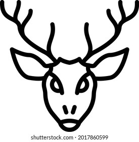 reindeer vector thin line icon