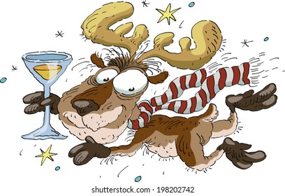 Reindeer with vine flying