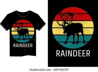 Reindeer vintage t shirt design