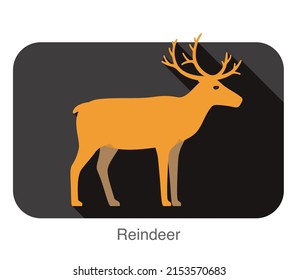 ilustración vectorial de diseño 3D plano de caminata de renos